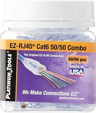 Platinum 202016J EZ-RJ45 Cat 6 Connector and Strain Relief Combo Kit, 50-Pieces picture