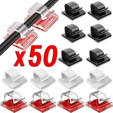 10/20/50PCS Cable Organizer Clips Wire Winder Holder Protector Management Hooks picture