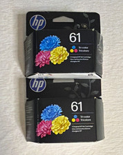 HP Genuine Original 61 Tri-Color Inkjet Ink Cartridge 2-Pack - For HP Lot of 2 picture