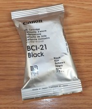 Genuine Canon (BCI-21) Black Ink Cartridge Sealed In Foil *EXPIRED* picture