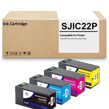 4 Pack SJIC22P Ink Cartridge Works for TM-C3500 TMC3500 C3500 C3510 C3520 picture