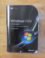 Microsoft Windows Vista Ultimate SP1 Full 32/64 bit DVDs w/ Case and Manual / picture