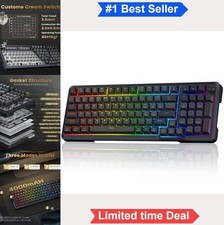 Wireless Mechanical Gaming Keyboard 98 Key Hot Swappable RGB Gasket Mounted picture