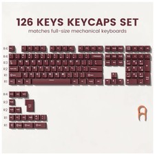 Japanese Style Keycaps - Double Shot PBT, Dark Red, 126 Keys picture