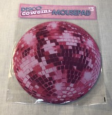 New Disco Cowgirl Mouse Pad Pink Disco Ball Design Cute Retro picture