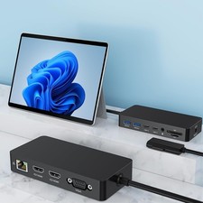 Microsoft Surface Dock Triple Displays Dual HDMI+VGA with Power Adapter,12 in 1  picture