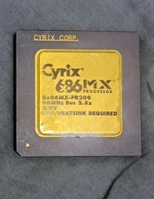 Vintage Cyrix 6x86MX-PR200 686 Processor CPU Gold Top Socket 7 Retro PC picture