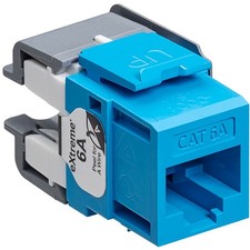 Leviton Extreme CAT6A QuickPort RJ45 Jack Channel-Rated Blue 6110G-RL6 picture