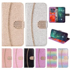 Flip Diamond Crystal Card Wallet Cover Case For A50 A21S A41 A10 A6 A30 Note 20 picture