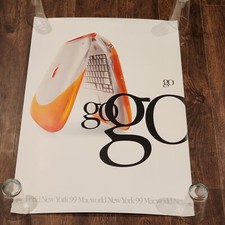 Vtg Apple Computers Poster Macworld Expo 99 New York iBook iMac Orange 24x36 90s picture