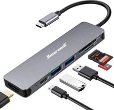 Hiearcool 7-in-1 USB C Hub, USB C Dongle Compatible for MacBook, Space Gray picture