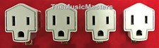 (4) Wall Plug Electrical Power GROUNDING ADAPTERS 3 Prong Socket to 2 Prong Plug picture