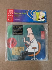 1996 Dilbert Cartoon Mouse Pad, Scott Adams, Computer Muscle NOS picture