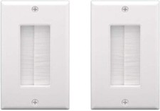 2 Pack Single Brush Wall Plate Cable Pass Through Insert For Wires Gang Access S picture
