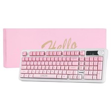 Pink Gradient Wireless LED Keyboard Cute Gaming Desk Accessories Gift picture
