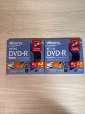 2 Memorex Mini DVD-R 4X 2.8 GB 60 Minute Double Sided Double Capacity New Sealed picture