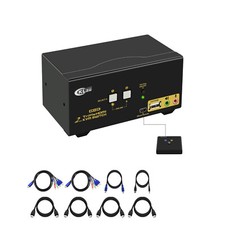 CKLau 4Kx2K@60Hz Dual Port Triple Monitor KVM Switch with HDMI & Audio Cables picture