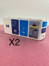 HP C4931A Cyan Ink cartridge Designjet 5000 5500 New OEM Box Sealed 04 Lot of 2 picture