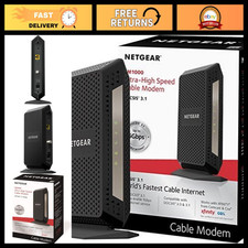 Ultra-High Speed DOCSIS 3.1 Cable Modem - Renewed, Black, High Performance, Fast picture
