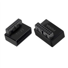 2pcs USB 3.0 20pin Male to Female Extension Adapter Up Down Angled 90 Degree picture