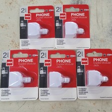 5 Pack Brand New RCA PVC RJ25 Phone Duplex Modular Wall Jacks Phone Splitter picture
