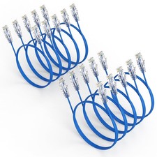 [UL Listed] Slim Cat6A Ethernet Patch Cables 3ft 10 Pack for Patch Panel picture
