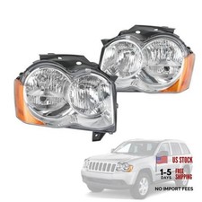 Headlights Assembly Replacement For Grand Cherokee 2008 2009 Chrome 2008-2010 picture