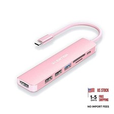 USB C Hub, 4K@60Hz HDMI, 100W PD, Card Reader, USB 3.0 & 2.0 7-in-1 Rose Gold picture
