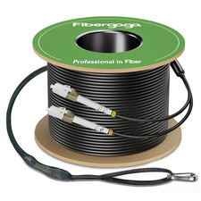 -Outdoor LC to LC OM3 Fiber Patch Cable Multimode TPU, 50M(165Ft) | Armored Fibe picture
