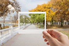 Landscape fall art trees hands picture frames Custom Gaming Mat Desk picture