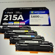 HP 215A Toner Replacement 4 Pack with Chip High Yield for Color Laser Printers. picture