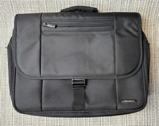 Samsonite Black Multi Pocket Full Zip Buckle Handle Laptop Bag Carry On Travel picture
