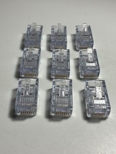 CAT6 Cat-6 Modular MALE Plugs RJ45 (SET OF 9) Feed-Thru Clear Crimp Ideal 85-378 picture