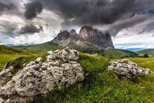 Landscape photography nature grass mountains clouds Custom Gaming Mat Desk picture