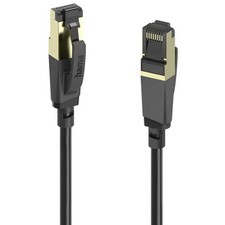 Hama 202000 00 RJ45 Network Cable, Cat 8 S/FTP Patch Cable 0.5m Black Coating picture