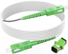 65Ft/20m SC/APC To SC/APC Fiber Optic Internet Cable Armored Patch OS2 White picture