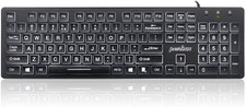 PERIBOARD-317 Wired Backlit USB Keyboard, Big Print Letter with White Illuminate picture