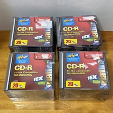 Lot of 80 Imation Blank CD-R 16x 80min 700MB 20 Pack New w/ Jewel Case picture
