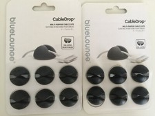 2X Set of Bluelounge CableDrop Multi-Purpose Cable Clips - Black (12 Clips) NEW picture