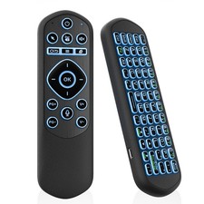 iPazzPort Air Mouse Remote with Keyboard, 2.4G&Bluetooth Backlit Black picture