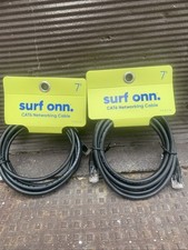 2 PACK Surf ONN CAT6 Networking Cable 7' Black NEW picture