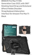 Amazon Fire Max 11 13th Gen Case 2023 Tablet Cover Tempered Glass Screen Protect picture