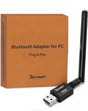 TECHKEY USB Bluetooth v6.0 Adapter for PC Plug & Play BLE Dongle w/ Antenna picture