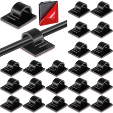 60Pcs Mini Cable Clips Self Adhesive Cord Hooks String Light Holders Black picture