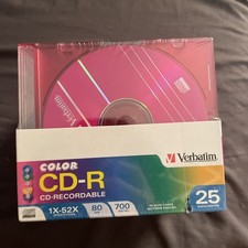 Verbatim Color CD-Rs 25-Pack 700MB 80 Min Disc Brand New Sealed picture
