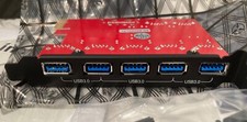7 Ports Super-Speed USB 3.0 Express Card Card With 15-Pin SATA Power Connector. picture
