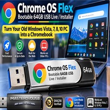 Chrome OS ChromeOS Flex Installer USB Drive 64GB Replace Your Old Windows or Mac picture
