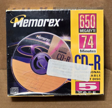 5 Pack Memorex CD-R 650MB 74min Professional Recordable Compact Disc picture