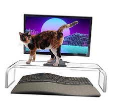 Acrylic Monitor Stand Riser Crystal Clear Monitor Riser, 21 inch large Anti picture