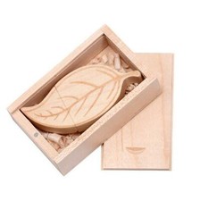 10pcs Custom logo Wood Leaf USB Flash Memory Drive for Wedding photography picture